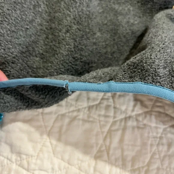 Patagonia Synchilla Grey and Teal Fleece - Picture 5 of 7